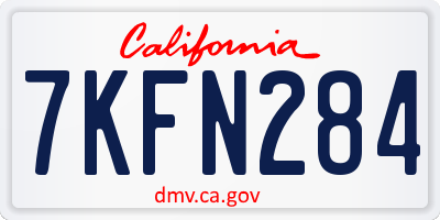 CA license plate 7KFN284