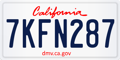 CA license plate 7KFN287