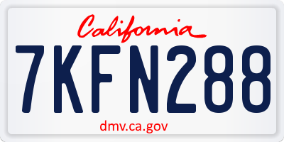 CA license plate 7KFN288