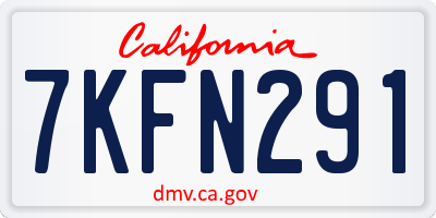 CA license plate 7KFN291