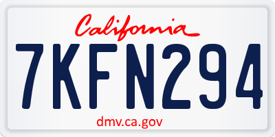 CA license plate 7KFN294