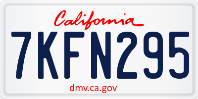 CA license plate 7KFN295