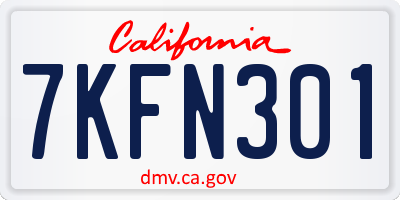 CA license plate 7KFN301