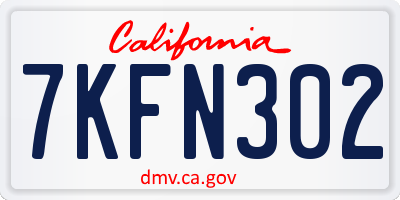 CA license plate 7KFN302