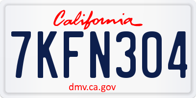 CA license plate 7KFN304