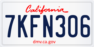 CA license plate 7KFN306