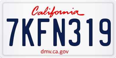 CA license plate 7KFN319