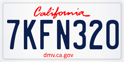 CA license plate 7KFN320