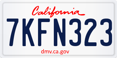 CA license plate 7KFN323