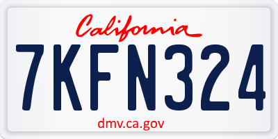 CA license plate 7KFN324