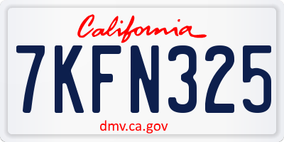 CA license plate 7KFN325