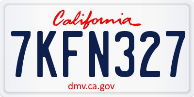 CA license plate 7KFN327