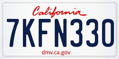 CA license plate 7KFN330