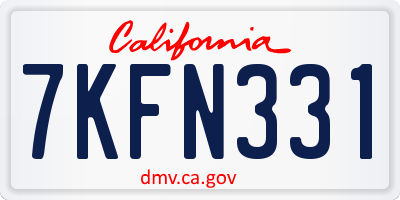 CA license plate 7KFN331