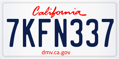 CA license plate 7KFN337
