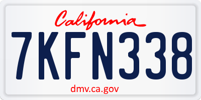 CA license plate 7KFN338