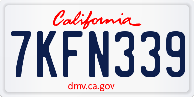 CA license plate 7KFN339
