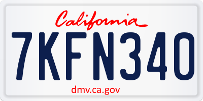 CA license plate 7KFN340