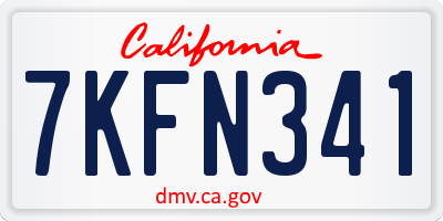 CA license plate 7KFN341