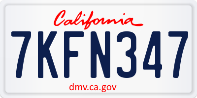 CA license plate 7KFN347