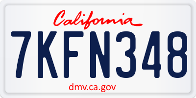 CA license plate 7KFN348
