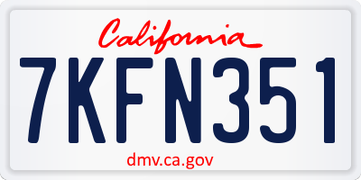 CA license plate 7KFN351