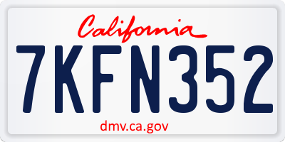 CA license plate 7KFN352