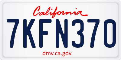 CA license plate 7KFN370