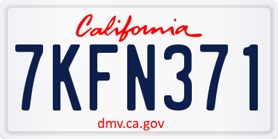 CA license plate 7KFN371