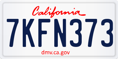 CA license plate 7KFN373