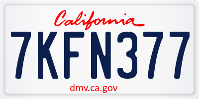 CA license plate 7KFN377