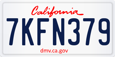 CA license plate 7KFN379