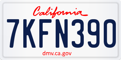 CA license plate 7KFN390