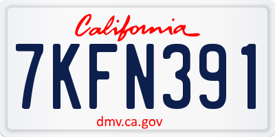 CA license plate 7KFN391