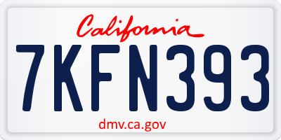 CA license plate 7KFN393