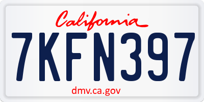 CA license plate 7KFN397