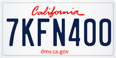 CA license plate 7KFN400