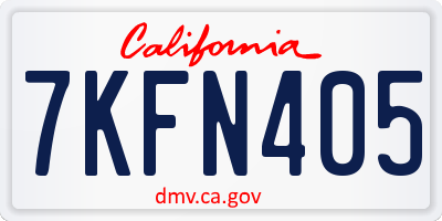 CA license plate 7KFN405