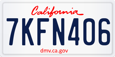 CA license plate 7KFN406