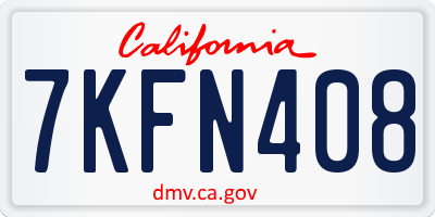 CA license plate 7KFN408