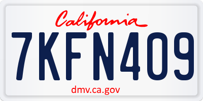CA license plate 7KFN409
