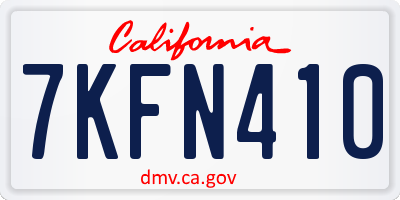 CA license plate 7KFN410