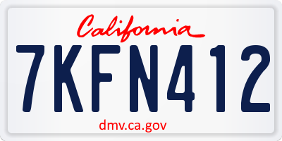 CA license plate 7KFN412