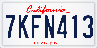 CA license plate 7KFN413
