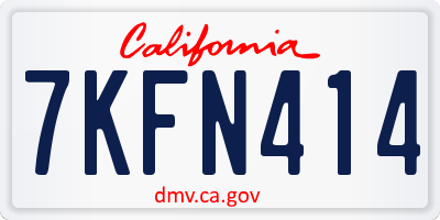 CA license plate 7KFN414