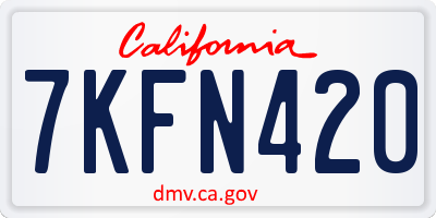 CA license plate 7KFN420