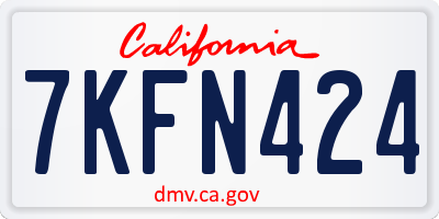 CA license plate 7KFN424