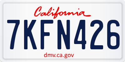 CA license plate 7KFN426