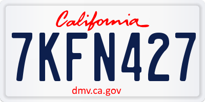 CA license plate 7KFN427