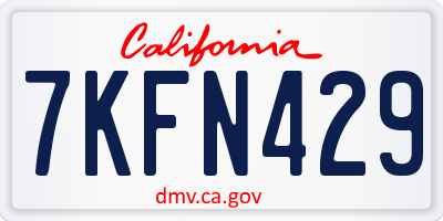 CA license plate 7KFN429